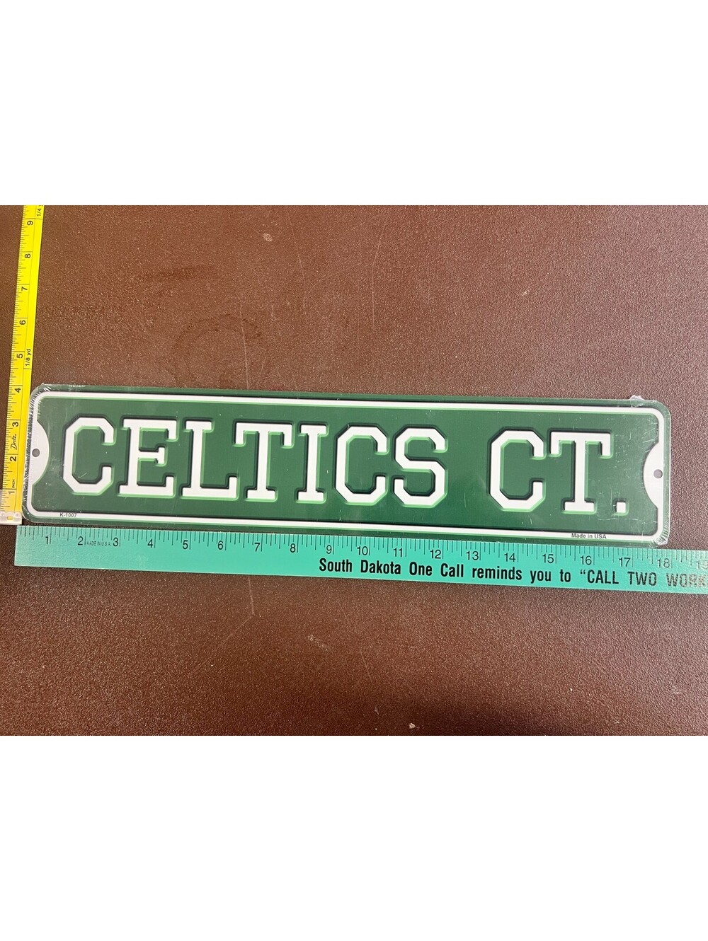 Boston Celtics CT Green Aluminum Street Sign 4x18 Basketball Fan Decor